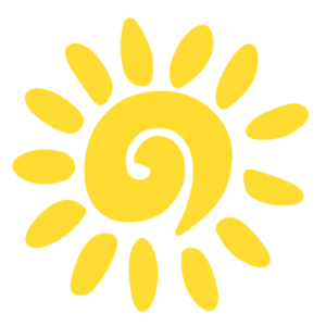 Grafik einer gelben Sonne